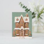 Gingerbread Kersthuis, Postkruising Briefkaart (Staand voorkant)