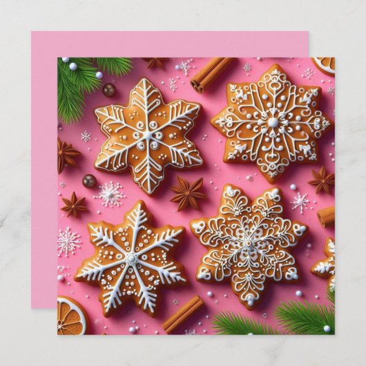 Gingerbread kerstkaart! feestdagenkaart (Voorkant / Achterkant)