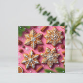 Gingerbread kerstkaart! feestdagenkaart (Staand voorkant)