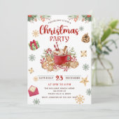 Gingerbread Kerstkoekje Cacao Vakantie Party Kaart (Staand voorkant)