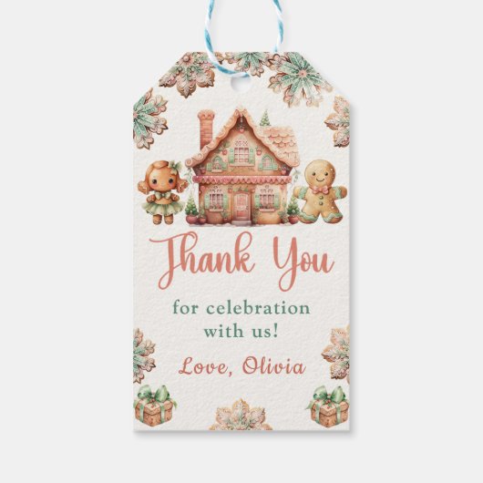 Gingerbread Kerstkoekje Kerstmis Verjaardag Cadeaulabel (Achterkant)