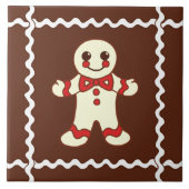 Gingerbread Kerstkoekje Keuken Trivet Tegel Tegeltje (Voorkant)