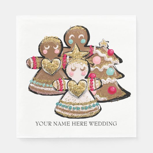 Gingerbread Kerstkoekje Servet (Voorkant)