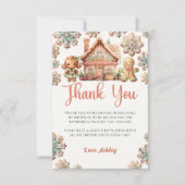 Gingerbread Kerstkoekje Verjaardag Bedankkaart (Voorkant)