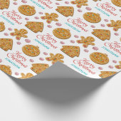 Gingerbread Kerstkoekjes Aangepaste Naam Feestdage Cadeaupapier (Hoek)