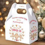 Gingerbread Kerstkoekjes Exchange Rode naam Bedankdoosjes<br><div class="desc">Schattigee peperkoek kerstkoekjes omruilen gunstbox in rood. Personaliseer de tekst eenvoudig. - Kate Eden Art.</div>