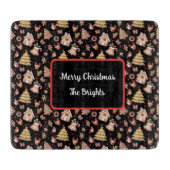 Gingerbread Kerstkoekjes op zwarte achtergrond Snijplank (Voorkant)