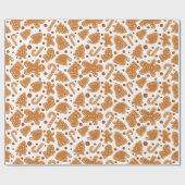 Gingerbread Kerstkoekjes Wit Naadloos Cadeau Cadeaupapier (Vlak)