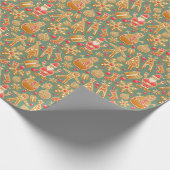 Gingerbread Kerstman Cadeaupapier (Hoek)