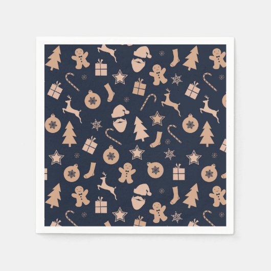 Gingerbread, kerstman en kerstboompatroon servet (Voorkant)