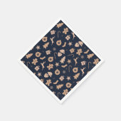 Gingerbread, kerstman en kerstboompatroon servet (Hoek)