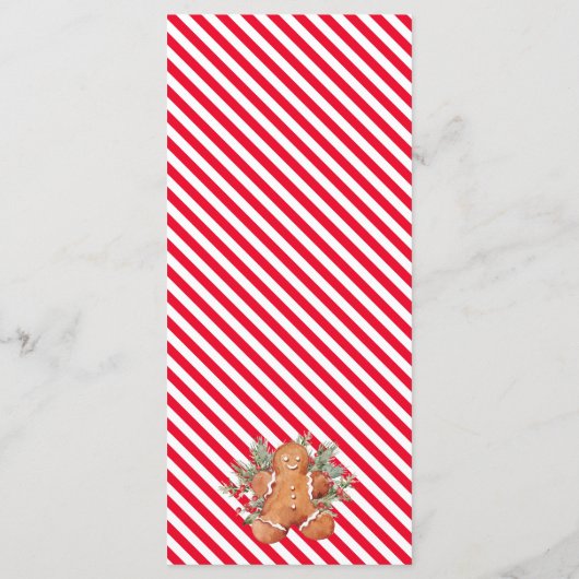 Gingerbread Kerstmenu Menu (Achterkant)