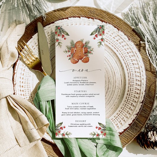 Gingerbread Kerstmenu Menu