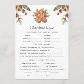 Gingerbread Kerstmenu & Quiz Menu (Achterkant)