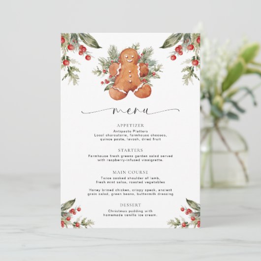 Gingerbread Kerstmenu & Quiz Menu (Staand voorkant)