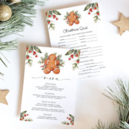 Gingerbread Kerstmenu & Quiz Menu
