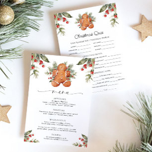 Gingerbread Kerstmenu & Quiz Menu
