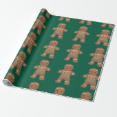 Gingerbread Kerstmis Cadeaupapier (Uitgerold)