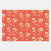 Gingerbread Kerstmis Cookie Jongen en Meisje Inpakpapier Vel (Voorkant 3)