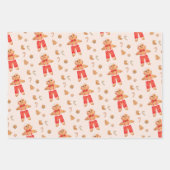 Gingerbread Kerstmis Cookie Jongen en Meisje Inpakpapier Vel (Voorkant 2)