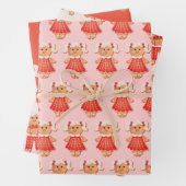 Gingerbread Kerstmis Cookie Jongen en Meisje Inpakpapier Vel (In situ)