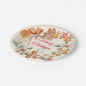 Gingerbread Kerstmis Diner Party Papieren Bordje (Gekanteld)