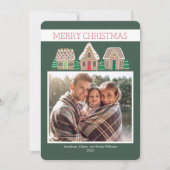 Gingerbread Kerstmis Fotokaart voor familie Feestdagenkaart (Voorkant)