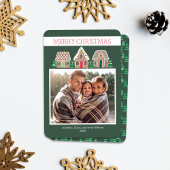 Gingerbread Kerstmis Fotokaart voor familie Feestdagenkaart