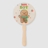 Gingerbread Kerstmis Geslacht Onthullen Jongen Mei Handwaaier (Achterkant)