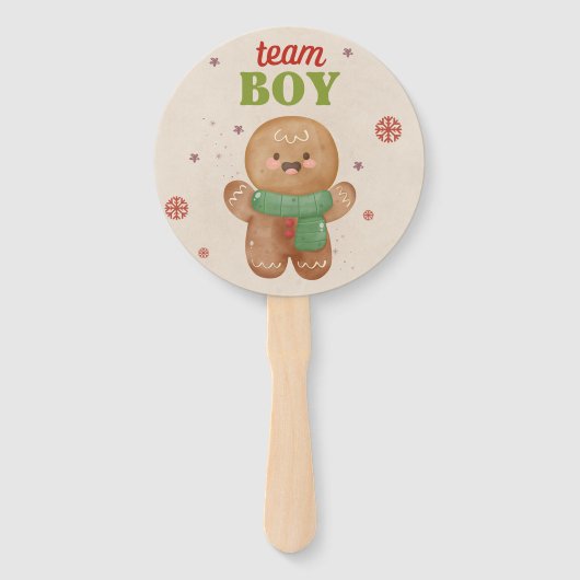Gingerbread Kerstmis Geslacht Onthullen Jongen Mei Handwaaier (Achterkant)