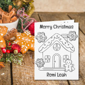 Gingerbread Kerstmis Kleuren & Spel Activiteit Kaart