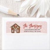Gingerbread Kerstmis Retourlabels Etiket (Insitu)