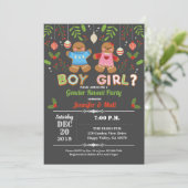 Gingerbread Kerstmissekse onthult baby shower Kaart (Staand voorkant)