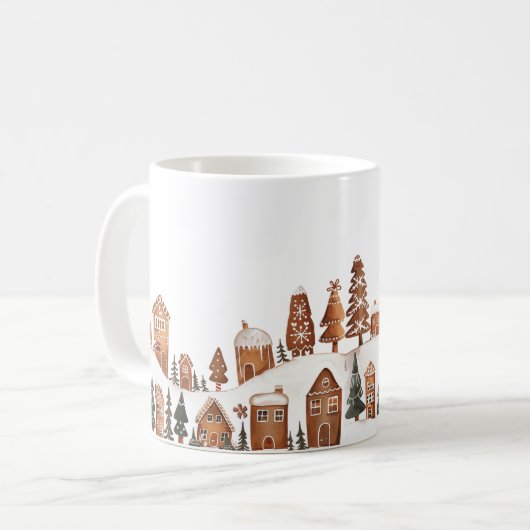 Gingerbread Kerststad Mok  (Voorkant links)