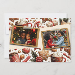 Gingerbread Kerstthema Flat Holiday Kaart