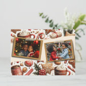 Gingerbread Kerstthema Flat Holiday Kaart (Staand voorkant)