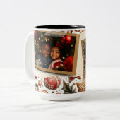 Gingerbread Kerstthema Flat Holiday Tweekleurige Koffiemok (Voorkant links)