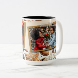 Gingerbread Kerstthema Flat Holiday Tweekleurige Koffiemok