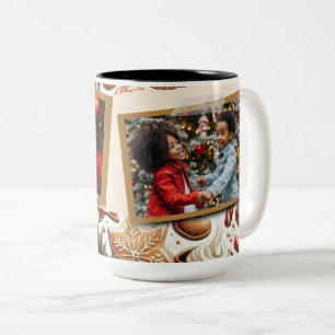 Gingerbread Kerstthema Flat Holiday Tweekleurige Koffiemok