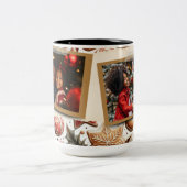 Gingerbread Kerstthema Flat Holiday Tweekleurige Koffiemok (Center)