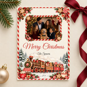 Gingerbread Kersttrein  Feestdagenkaart