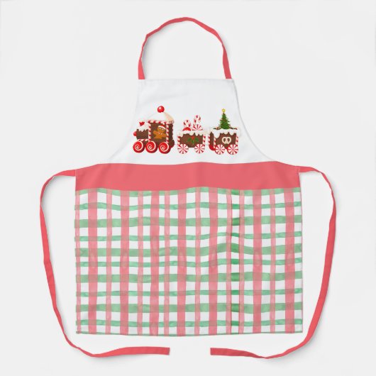 Gingerbread Kersttrein Schort (Voorkant)