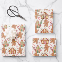 Gingerbread Kerstvakantie winterseizoen Inpakpapier Vel