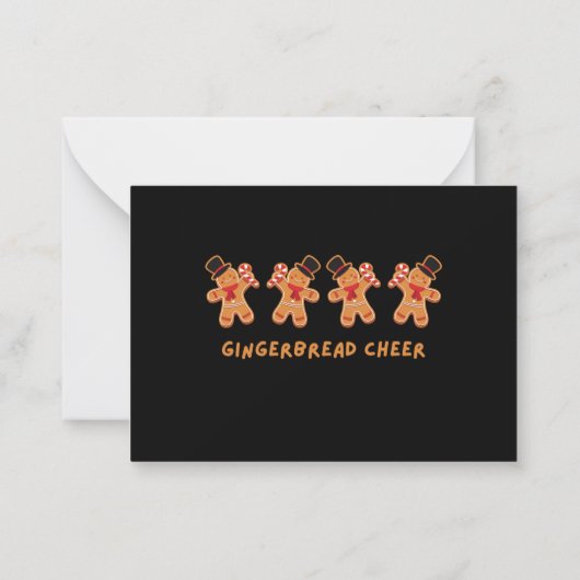 Gingerbread Kerstvreugde Notitiekaartje (Achterkant)