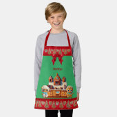Gingerbread Keuken Jongen & Meisje Cookie Graphic Schort (Gedragen)