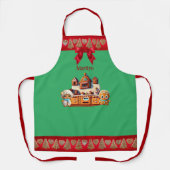 Gingerbread Keuken Jongen & Meisje Cookie Graphic Schort (Voorkant)