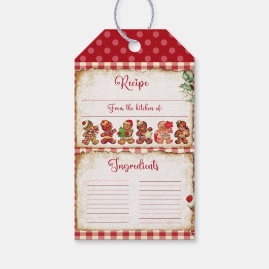 Gingerbread Keuken Recept Cadeau Labels Cadeaulabel (Voorkant)