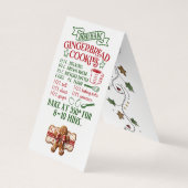 Gingerbread Keukenboom & Recept Kaart Visitekaartje (Achterkant)