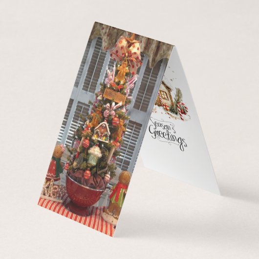 Gingerbread Keukenboom & Recept Kaart Visitekaartje (Voorkant)