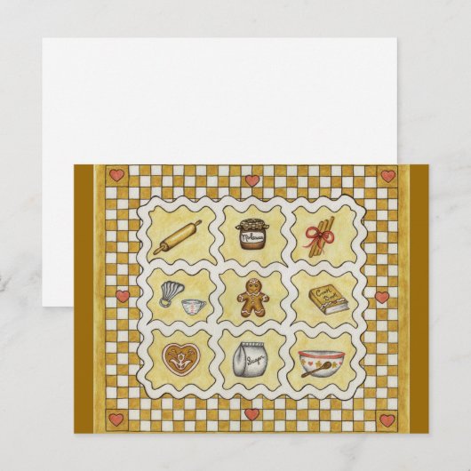 Gingerbread Keukenrecept / Briefkaart (Voorkant / Achterkant)